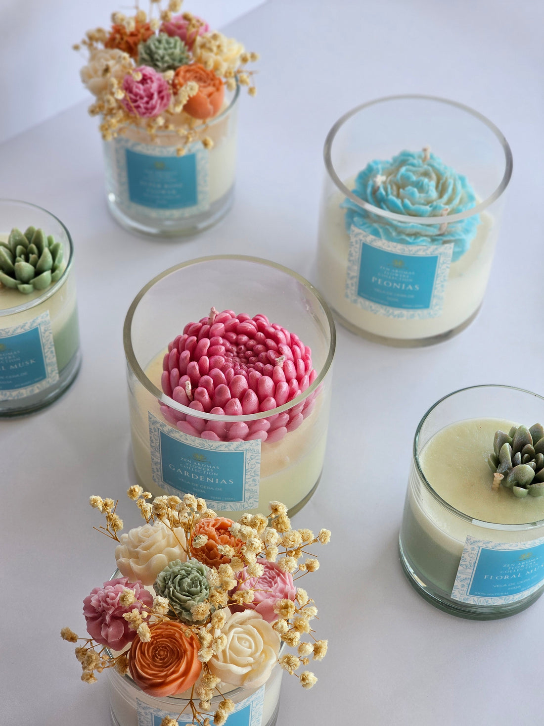 Descubre Nuestra Colección Floral de Velas de Soja: Gardenias, Peonías, Rosas y Floral Musk