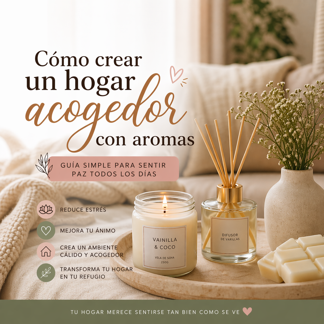 Cómo crear un hogar acogedor con aromas: guía simple para sentir paz todos los días