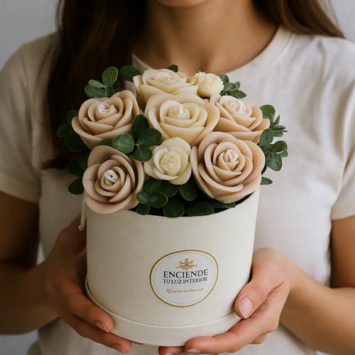 Bouquet Aromático de Rosas Beige