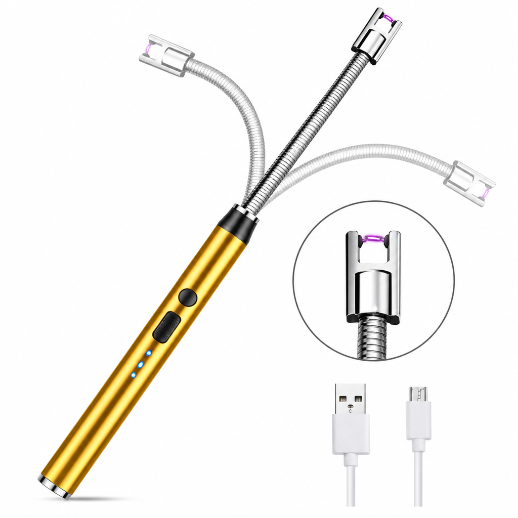 Encendedor Eléctrico Dorado para Velas | USB Recargable