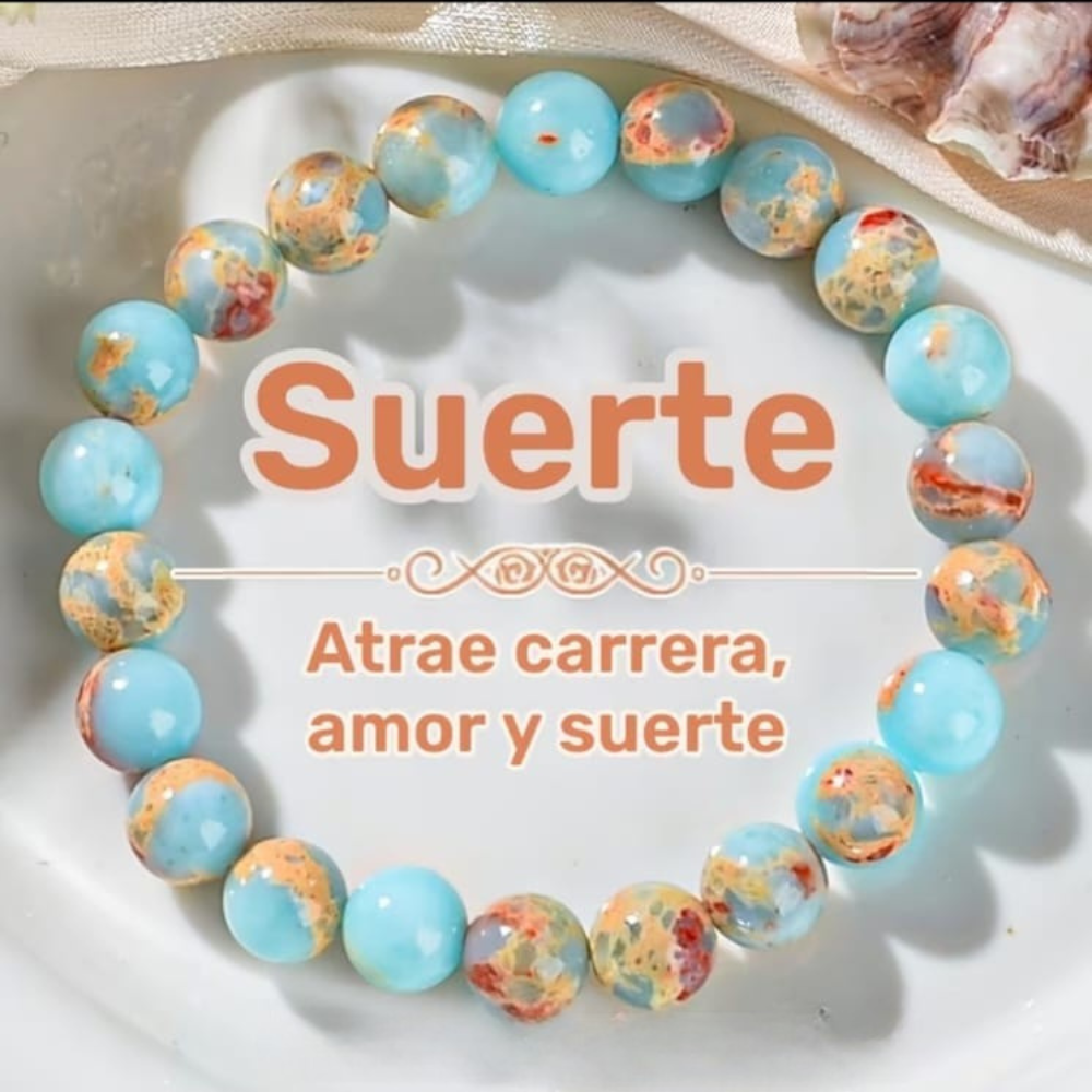 Pulsera Energética Suerte – Tonos Turquesa