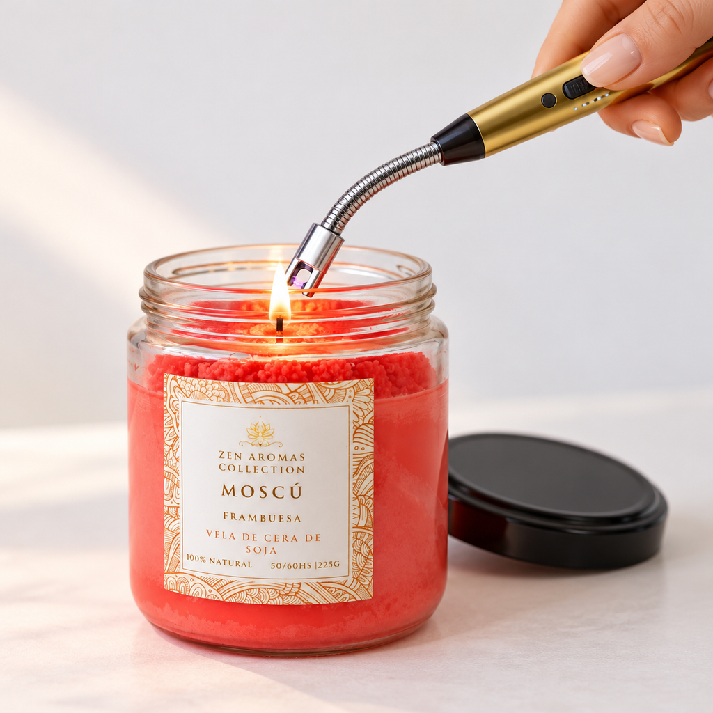 Encendedor Eléctrico Dorado para Velas | USB Recargable