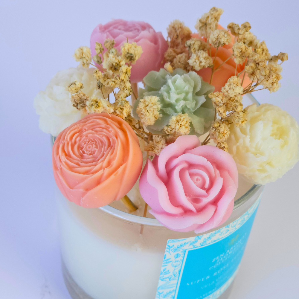 Vela aromática Super Rose Flower | Vela + Wax Melts