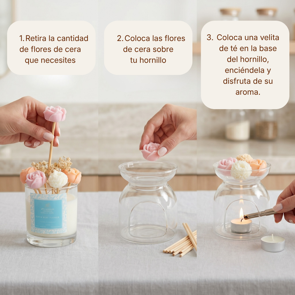 Vela aromática Super Rose Flower | Vela + Wax Melts