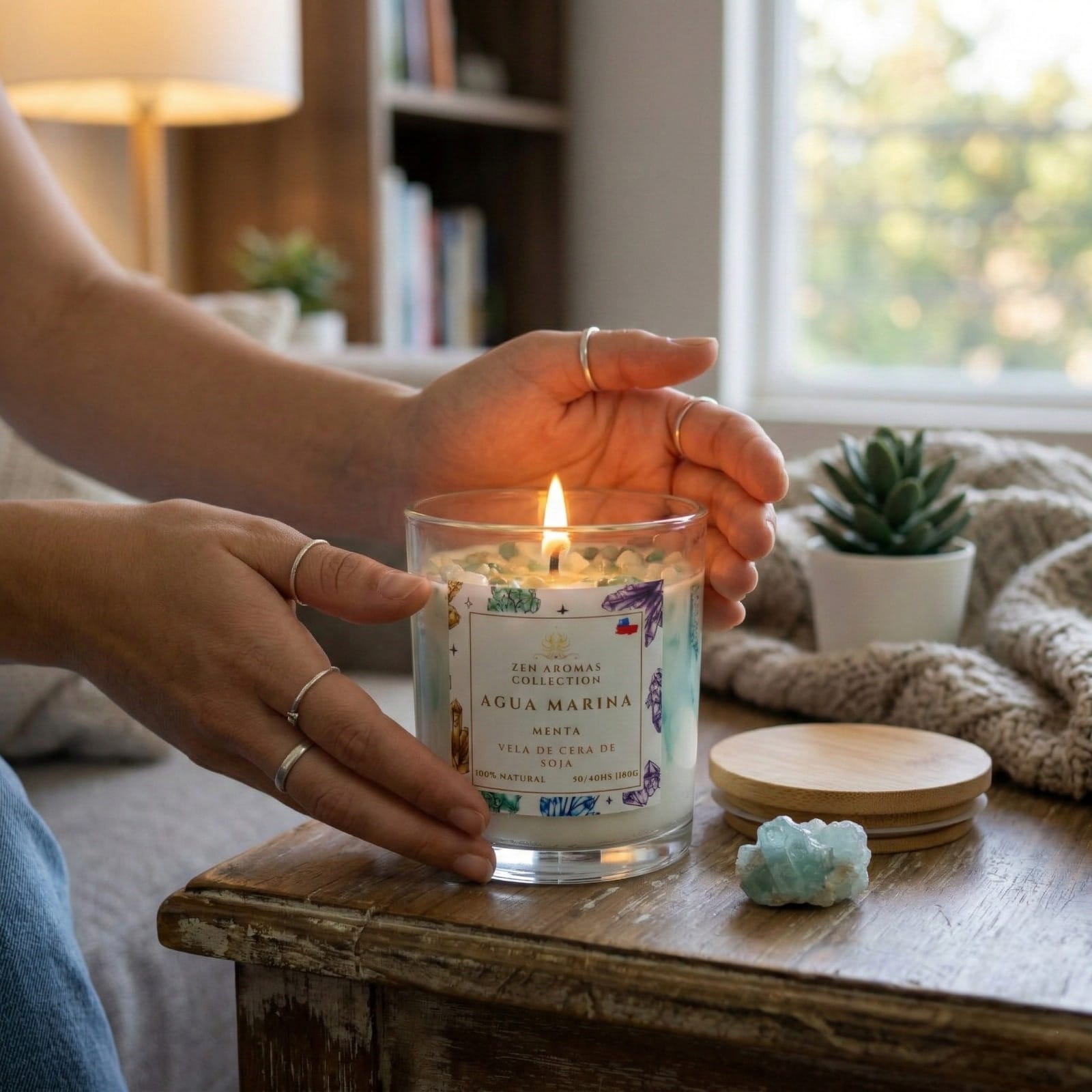 Vela Terapéutica Agua Marina