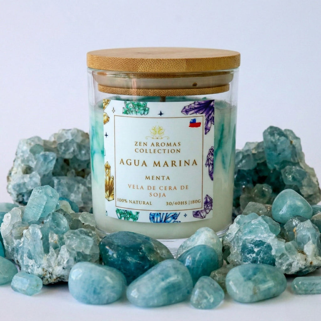 Vela Terapéutica Agua Marina