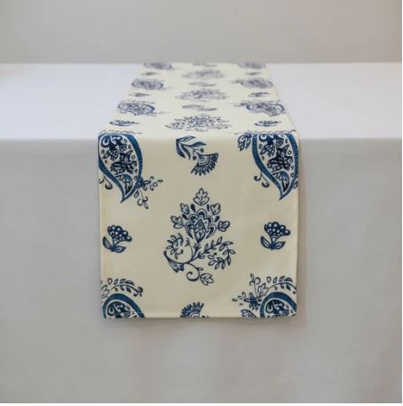 Camino de mesa Oriente Azul